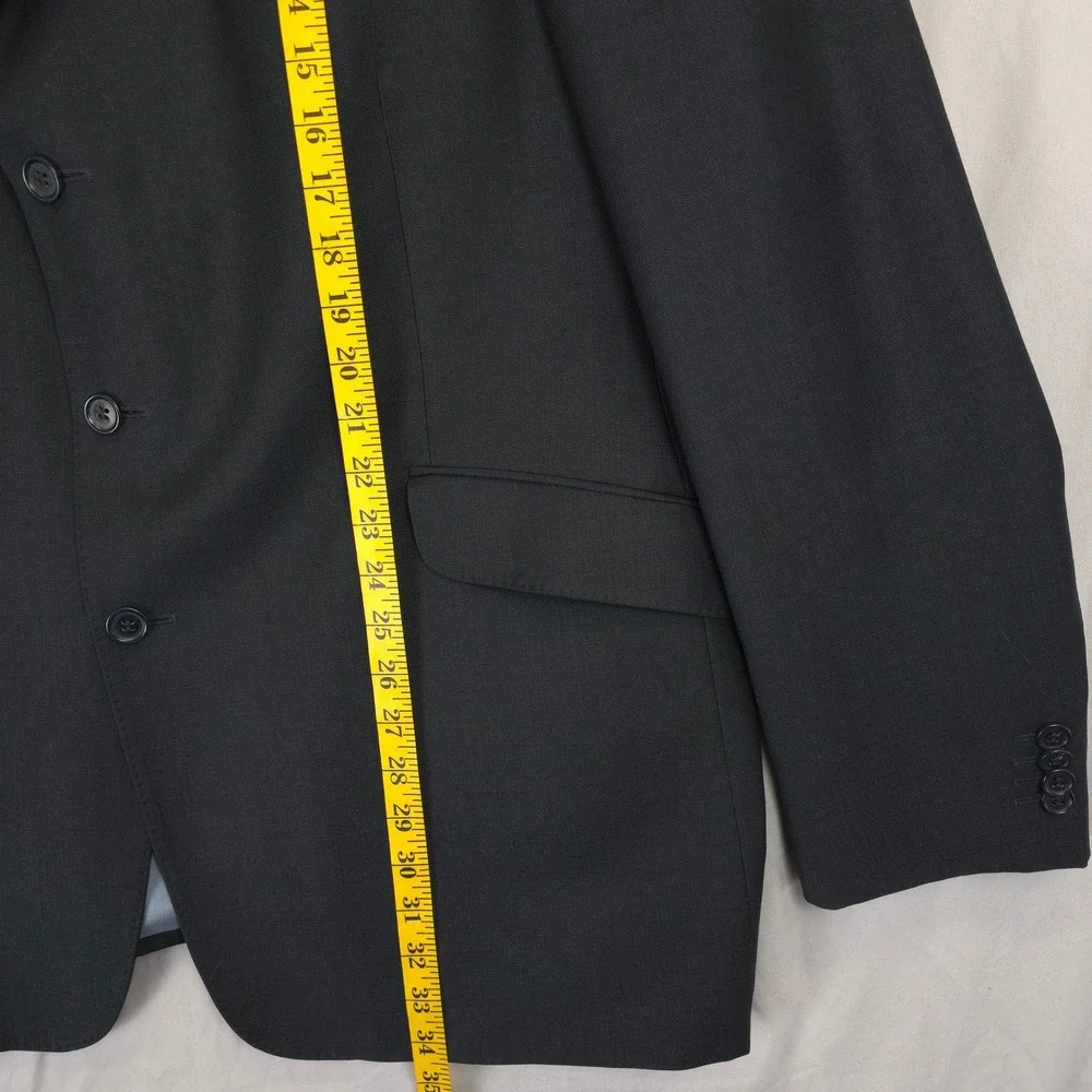 Italian Sports Coat Wool Blazer Jacket Mens Super 150s Blue Size 62 EU 52 US